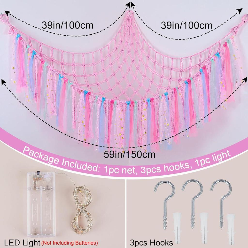 Large Plush Toy Hammock Net for Stuffed Animal Storage In Children's Bedrooms