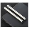 LED Flashlight USB Charging White Lighting Stainless Steel Mini Pen Type for Outdoor