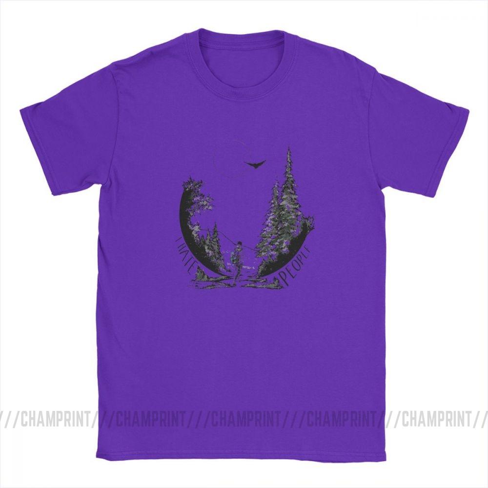 Herren T-Shirts Ich hasse Leute Camping Wandern Liebhaber Vintage Oberteile Wandern Trekking T-Shirts Rundhals