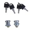 2set Furniture Cams Lock with Key Replacement Drawer Lock Cabinet Cupboard Desk Hasp Latches for Letterbox Drawer