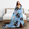 Warm Soft Blanket Girls Boys Picnic Cute Chococats Throw Blanket Black Cat Flannel Bedspread For Couch Chair Sofa Bed Funny