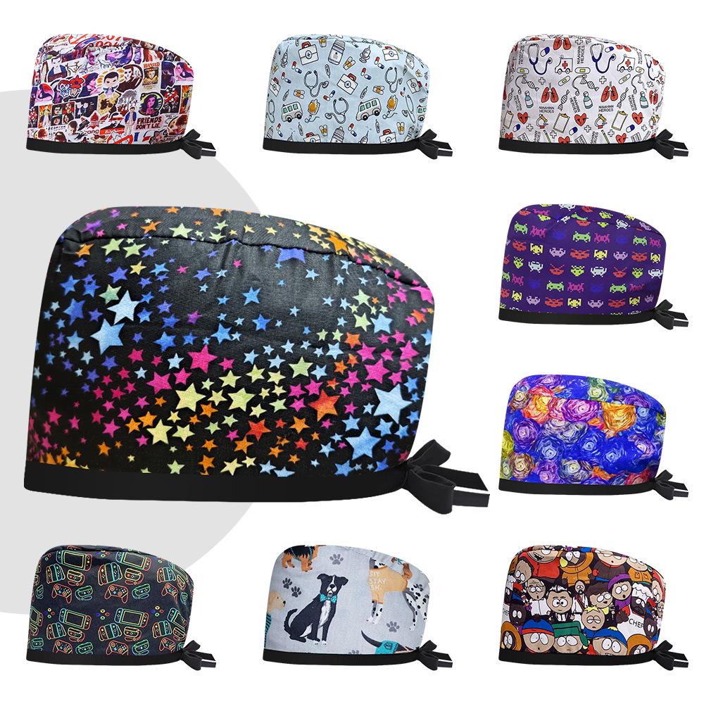 Unisex Cotton Surgical Cap with Ties for Beauty, Dental, Chemotherapy, and Medical Use