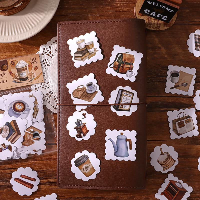 Mu Ran 50 Sheets Bread Cartoon Stickers: Decorative DIY Journal Pack with High-End Feel