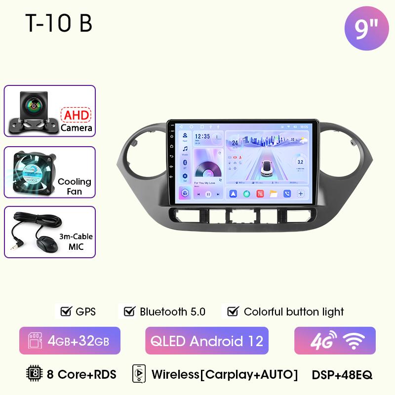 9" Car Radio For Hyundai Grand I10 I 10 2013 2014 2015 2016 2017 2018 Android12 Carplay Auto Multimidia Video Player Head Unit