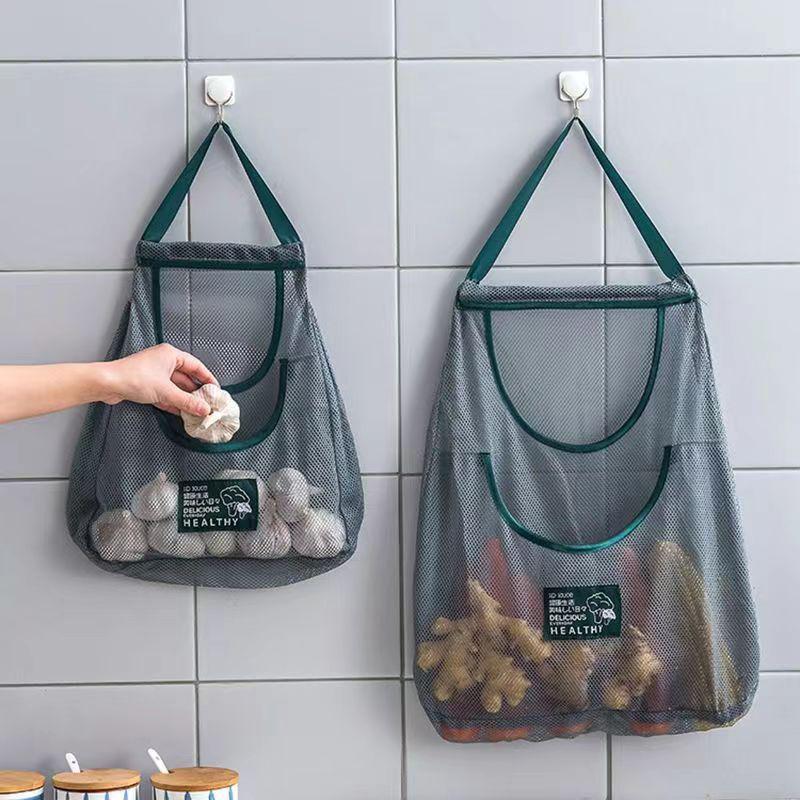 Garbage Bag Storage Box Bag Wall Hanging Bag Washable Mesh Storage Bags Plastic Bag Holder Dispenser Kitchen Tools