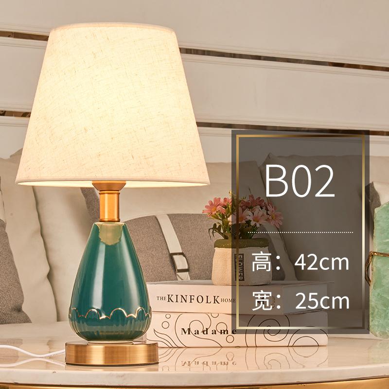 Bedroom Ceramic Table Lamp Bedside Table Room Living Room Decoration Study Retro Lighting Remote Control Desk Lamp E27 Bulb