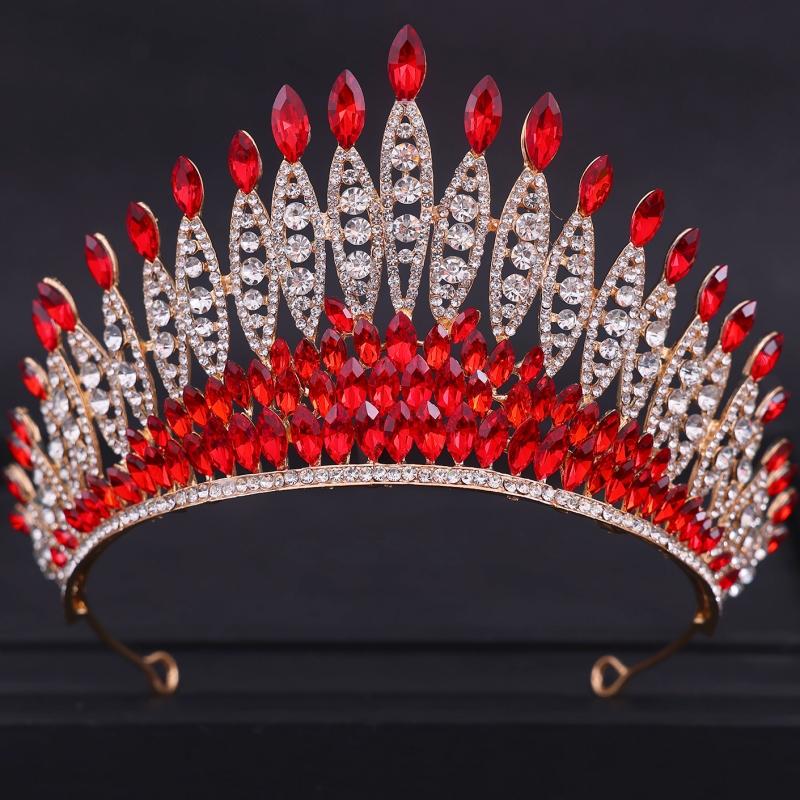 Barockkristalltiaror och kronor Strass Studentdiadem Krona Tiara För Kvinnor Bröllopshåraccessoarer Smyckeskrona