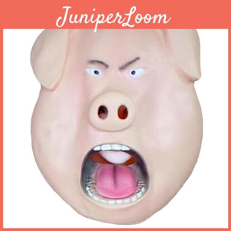 Pig Mask Cartoon Latex Humorous Festival Prop For Cosplay And Party