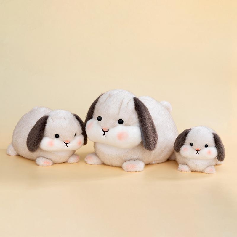 Cute Fat Rabbit Plush Pillow Toy Soft Stuffed Doll Pendant Lifelike Cartoon Bunny Plushie Keychain Gift For Kids