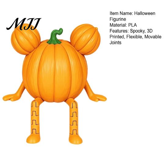 Halloween Ghost Pumpkin Figurines 3D Printed Decoration, Cute Figurine with Collectible Table Decor Movable Joints for Coffee Shelf Mantel Indoor