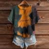 Women's Cute Sweater Knitted Fashion Casual Round-neck Short-sleeved  Cozy Print Top