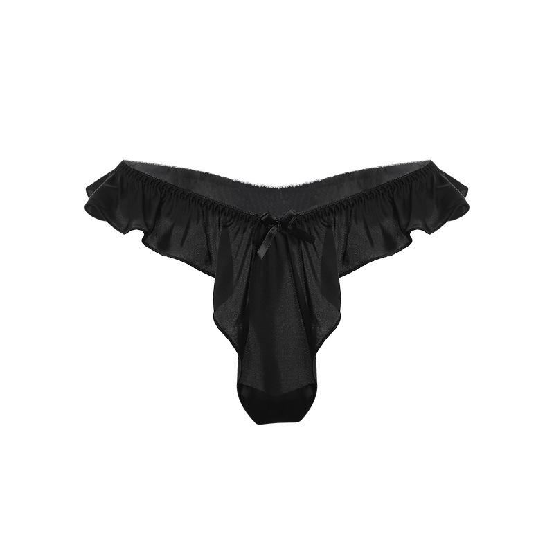 Rose Sensual Ruffled Lingerie: Low-Waist, Solid Color, Comfortable Briefs - Model 2096