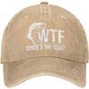 WTF Whers The Fish Funny Fishing Graphic Adjustable Baseball Cap Cotton Unisex Casual Outdoor