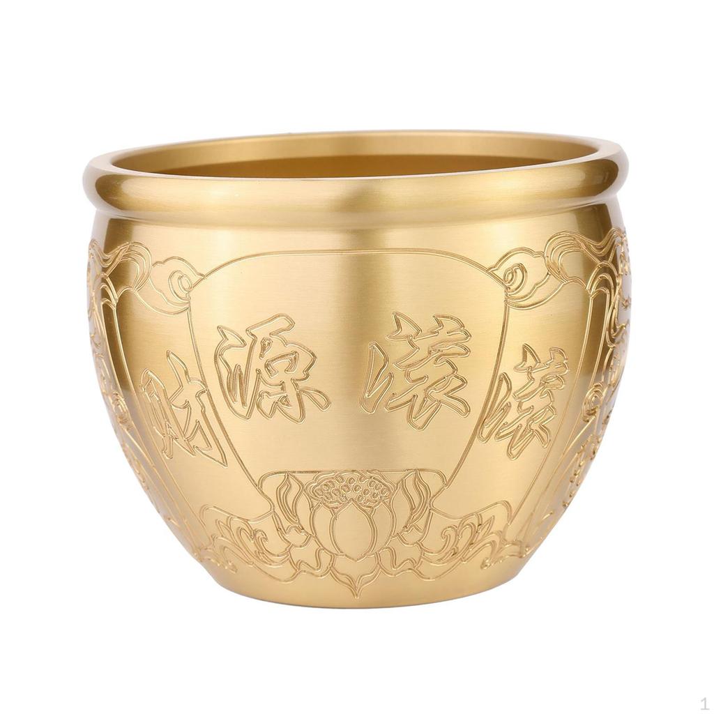 Brass Feng Shui Bowl Chinese Character for Home Office Decoration Housewarming Gift