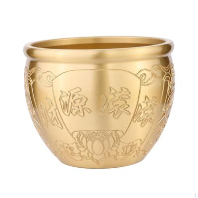 Brass Feng Shui Bowl Chinese Character for Home Office Decoration Housewarming Gift