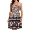 Summer Beach Dresses, Bohemian Floral Print, Strapless Camisole Women's Dresses