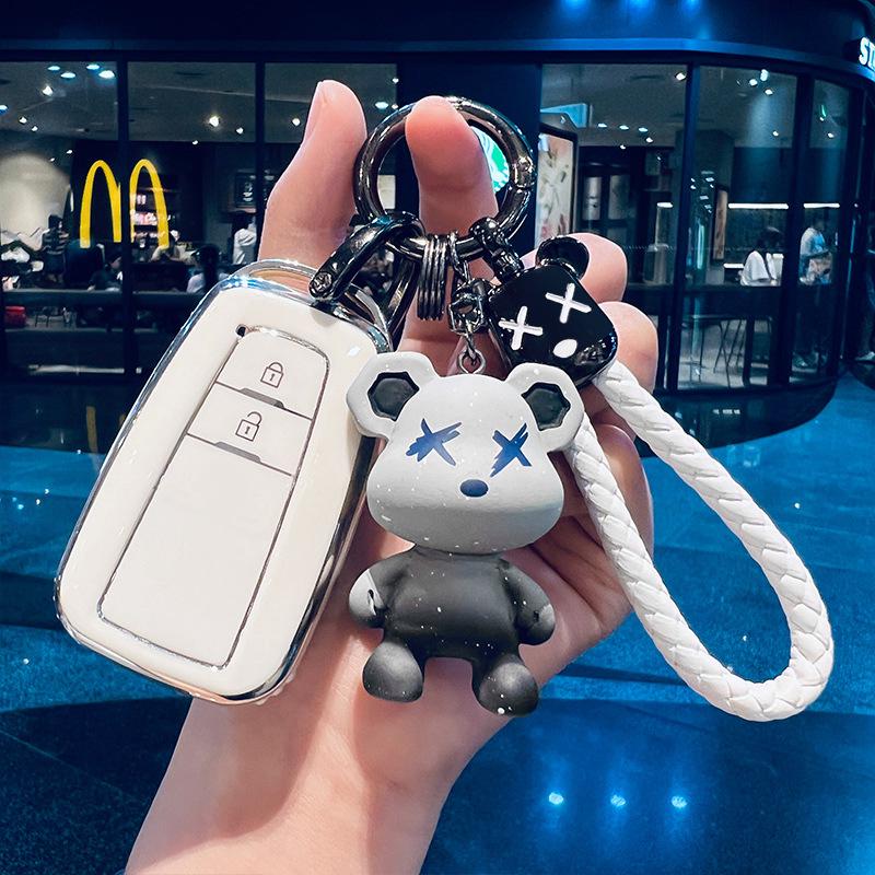 Luxury 2-Button Dual-Engine Protective Key Shell for Toyota Highlander