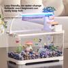 Traditional Style Fish Tank Mini Desktop Aquarium for Living Room Self-Cleaning Eco Landscape Goldfish Bowl Modern Home Decor