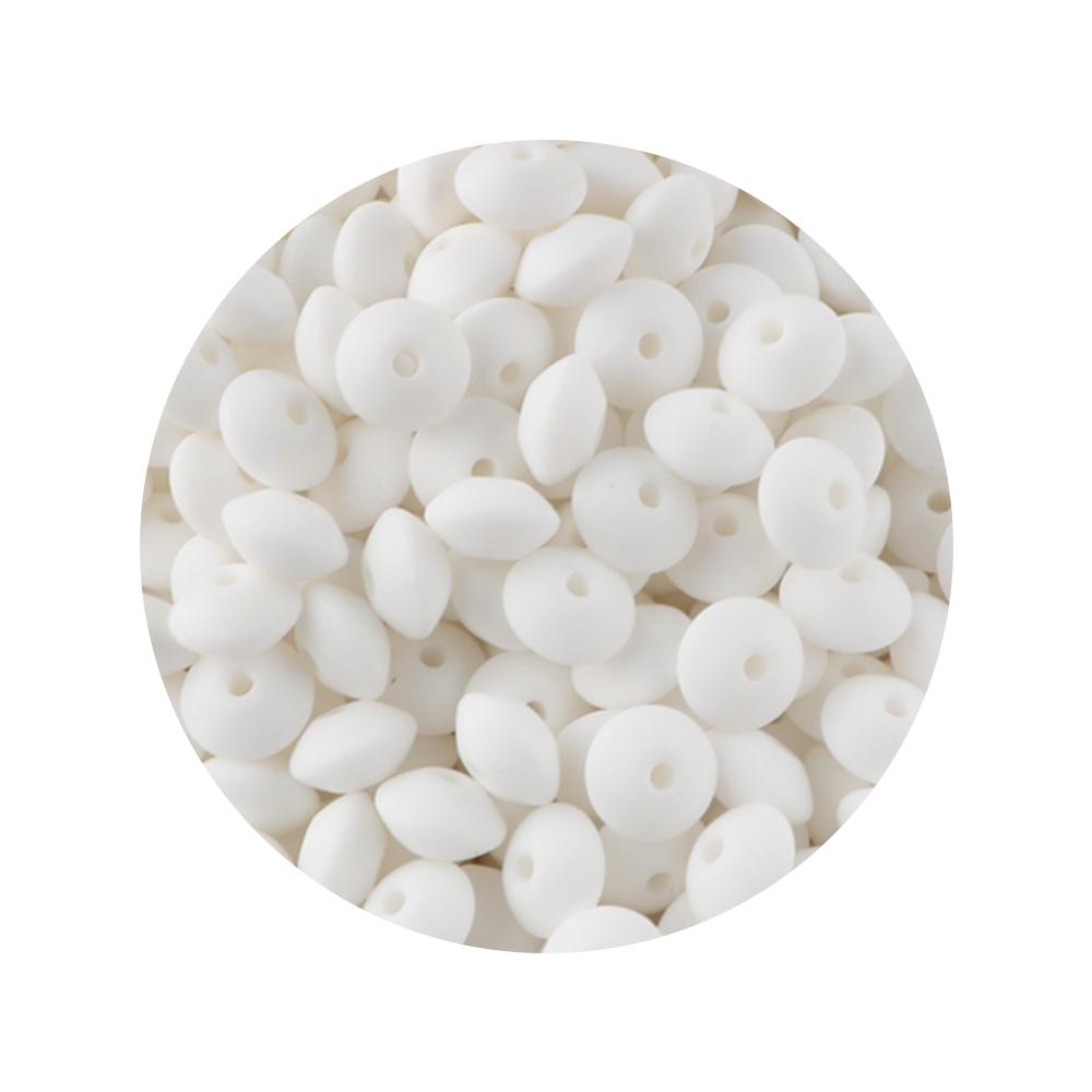 New 50pcs/lot Silicone Lentil Silicone Beads 12mm Jewelry Making Lentil Beads DIY Necklace Bracelets Jewelry Accessories