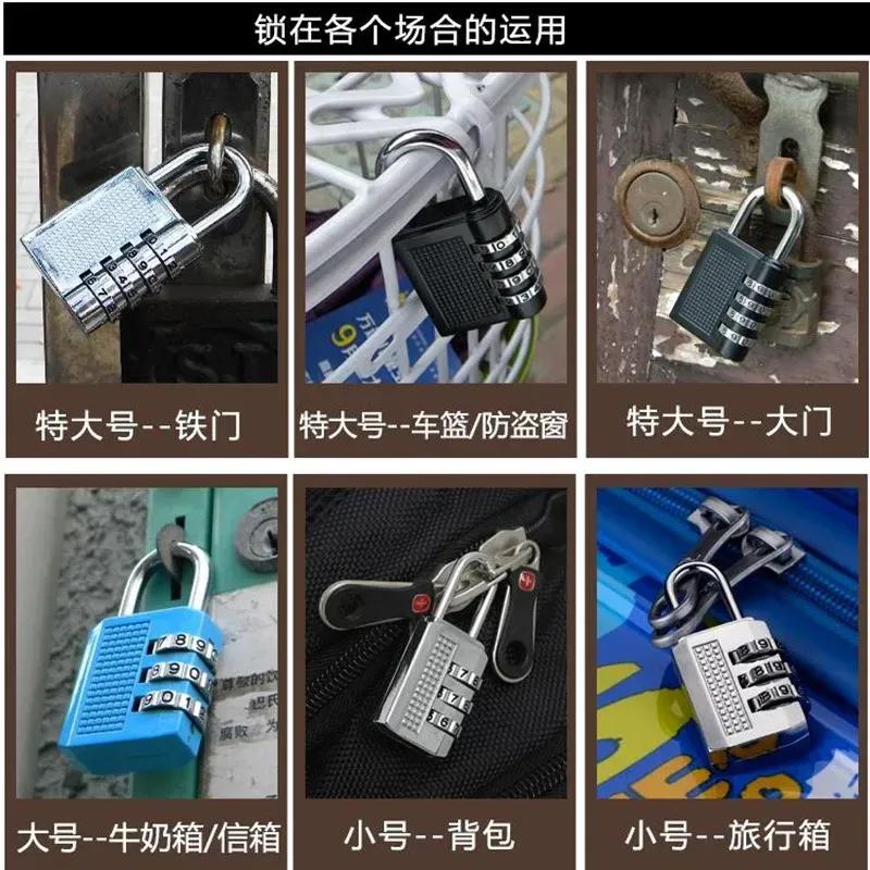 Heavy Duty 4 Dial Digit Combination Lock Weatherproof Security Padlock Outdoor Gym Locker Safely Code Lock Black 80 X 43 X 14mm