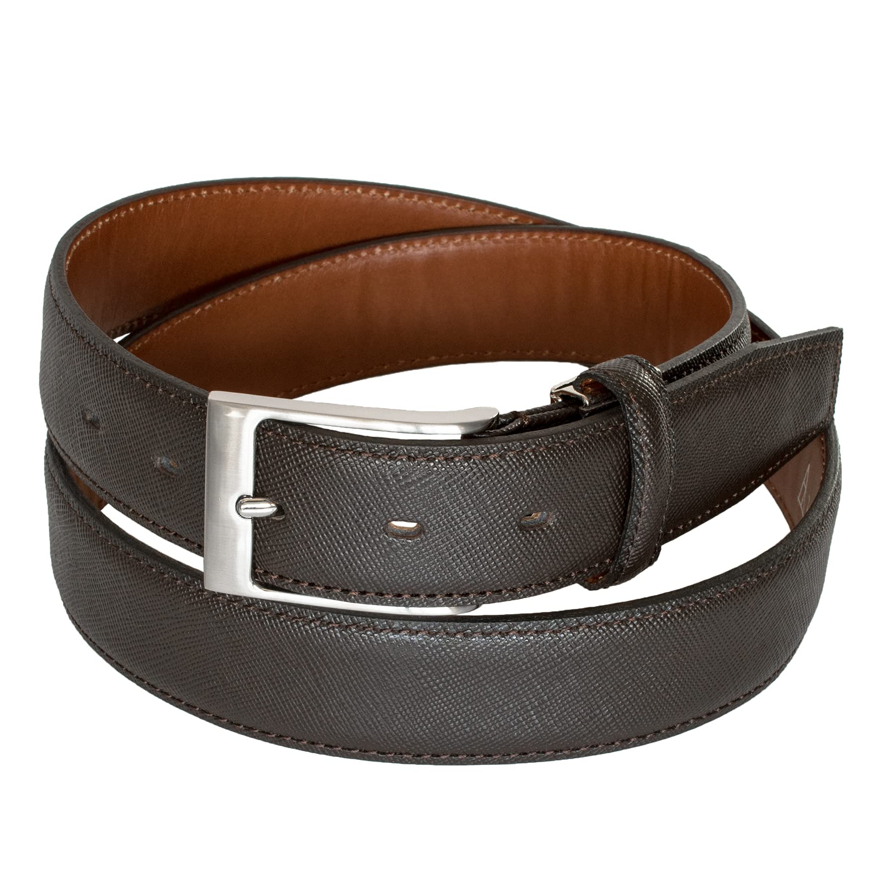 

Belt for Saffiano Genuine Made in Adjustable Himeji Leather [TAVARAT] Men, Embossed, Business, Leather, 32mm, Japan, Size, (Темно коричневый)