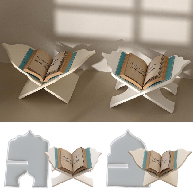 Pack of 2 Multifuntional Silicone Resin Mold for Creating Decorative Book Holders Candlesticks and Succulent Planters