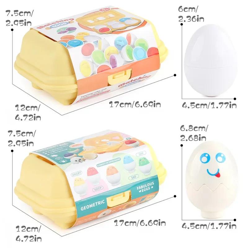 Baby Smart Eggs Montessori Learning Educational Toys Sensory Easter Eggs Chicken Colors Shapes Sorter For Kids 2 to 4 Years