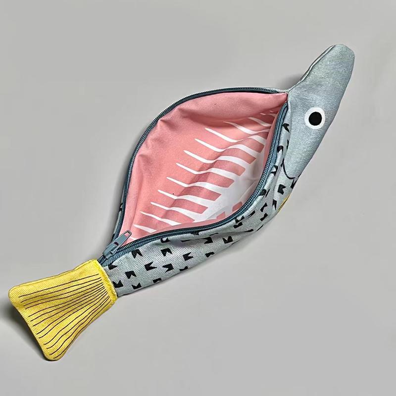 Trousse à crayons Grouper Poisson salé Drôle Créatif Joker Sac de rangement Étudiant Finition de bureau Multifonctionnel Niche Boîte de rangement pour papeterie
