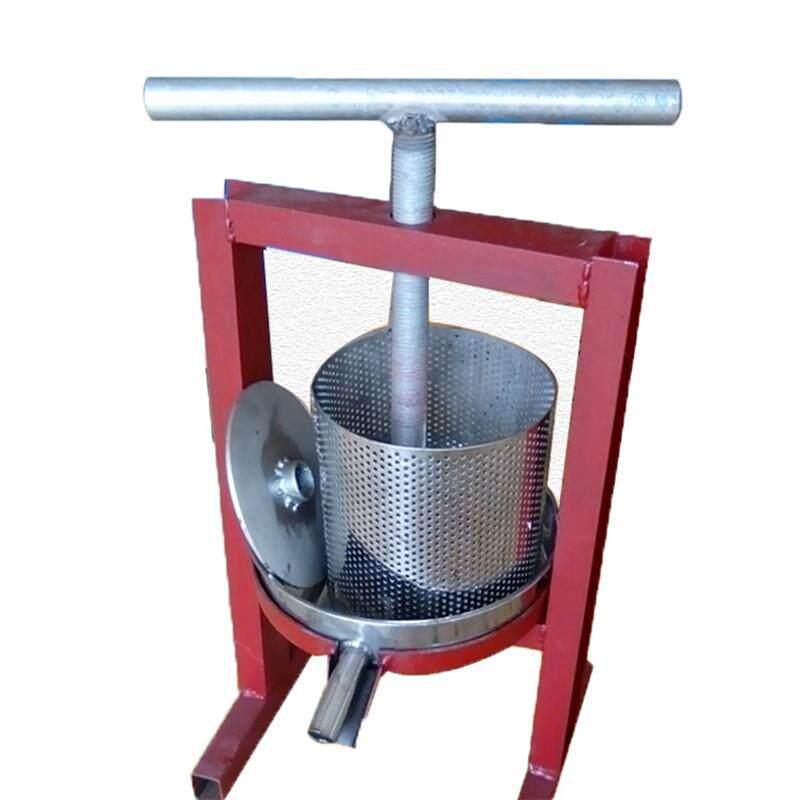 Compact Stainless Steel Hand-Crank Juicer and Press for Vegetables, Pork Rinds, and Honey Filtration
