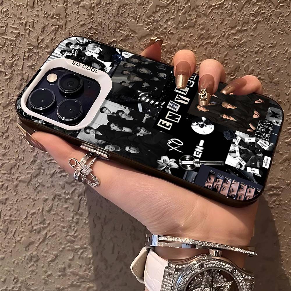 Korea E-Enhypenes Singing Phone Case For IPhone 17 Air 16 15 14 13 12 11 Pro Max Color Hard Cover