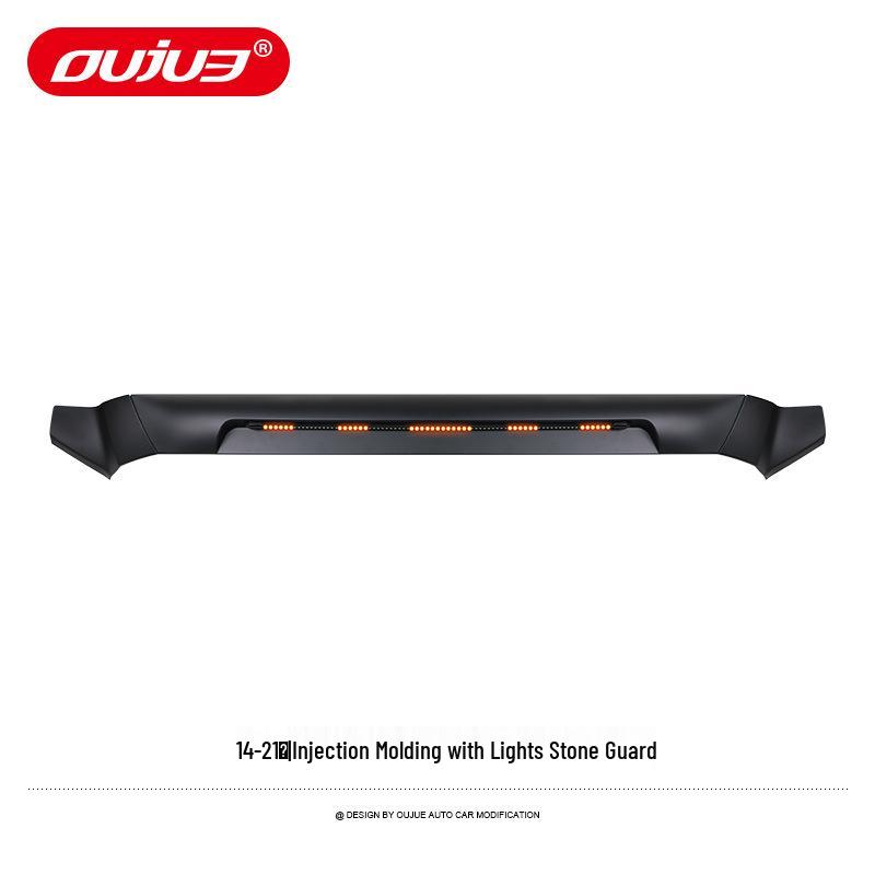 Toyota Tundra Off-road Sand & Gravel Deflector Rain Visor & Yellow Spotlight Decoration Accessory.