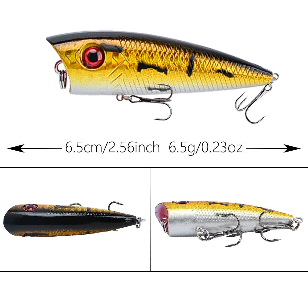 Surface Popper 6.5cm 6.5g Water Splashing Bass Lure Fish Bait Tackle