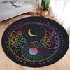 Alfombra Redonda Estampada de Estrella Luna Bohemia Planta Mariposa Tarot Fase Lunar Flor Alfombra Redonda Astrología Brujería Esterilla Redonda