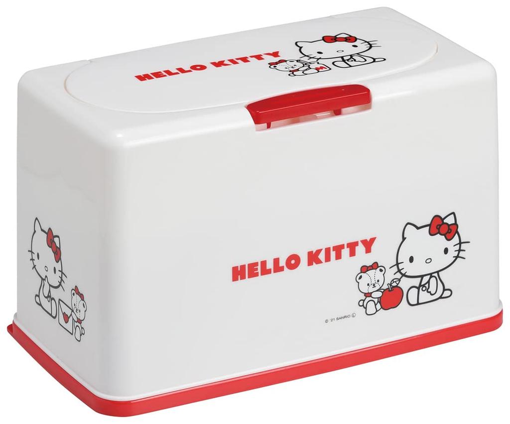 Skater Hello Kitty and Tiny Chum Mask Storage Box MKST1NAG-A Lift-Up Lid Antibacterial Holds About 60 Masks