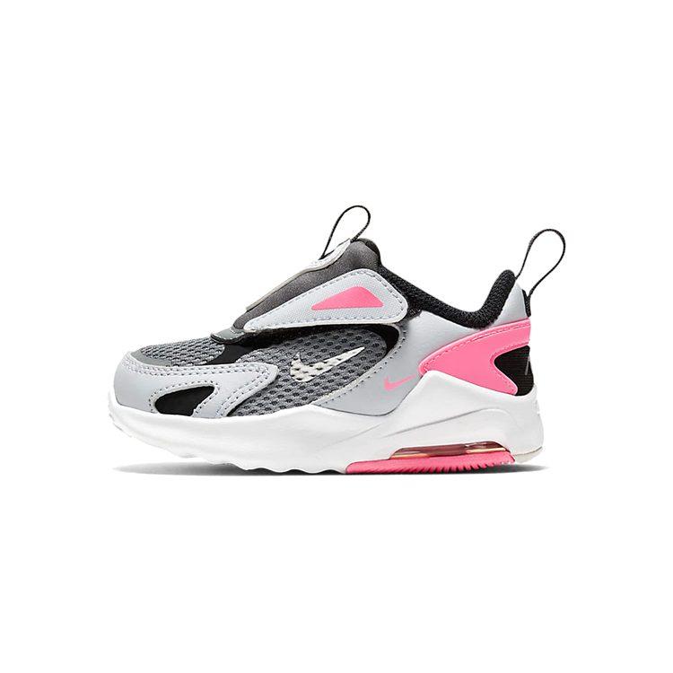 Nike Air Max Bolt Leichte Dämpfung Atmungsaktiv Niedrig geschnitten Kleinkinderschuhe Schwarz Grau Rosa Kleinkind und Kleinkind CW1629-003
