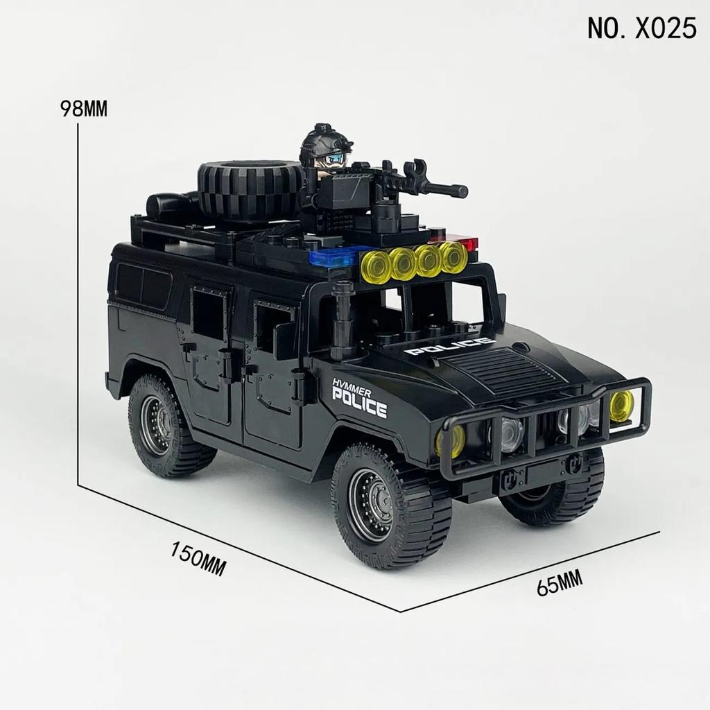 Polizeiauto gepanzertes Auto Minifigur Montage Bausteine Spielzeug Junge