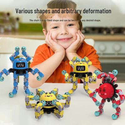 Luminous Rotating Gyroscope Finger Toy: Deformable Stress-Relief Robot