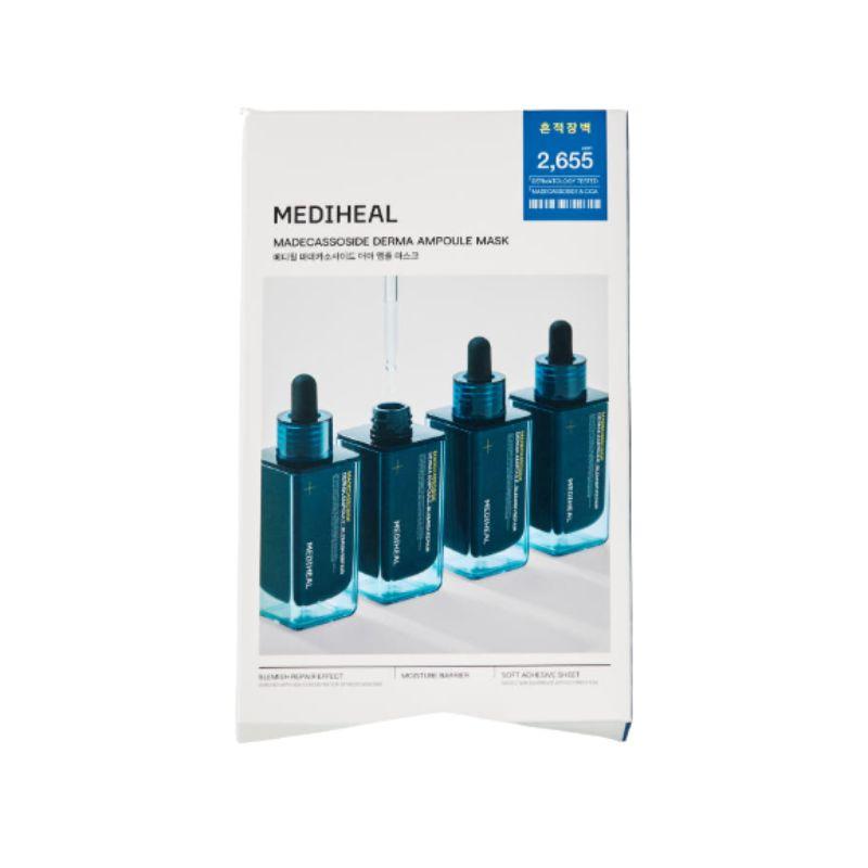 MEDIHEAL Madecassoside Derma Ampoule Mask Barrier Repair Calming Sheet Mask 10 Sheets 1