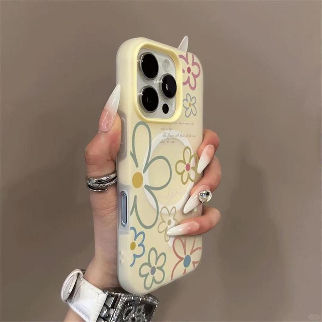 Magnetic Jelly 2-in-1 Phone Case Anti-fall 3-in-1 Magnetic Phone Case for Apple 16pro Summer Fashion Women