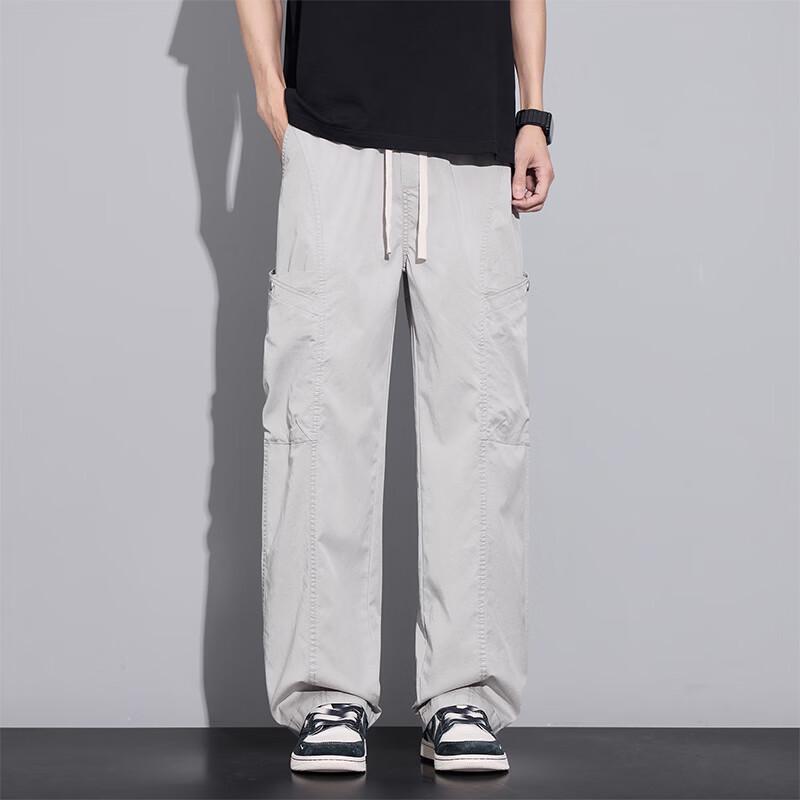 VUUG Men's Solid Color Casual Cargo Pants