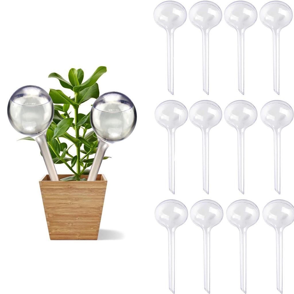 12Pcs Large Plant Watering Bulbs, Automatic Self-Watering Globes Plastic Balls Garden Water Device Watering Bulbs for Plant (Clear)