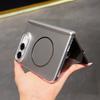 Plating Magnetic For Magsafe Hinge Protection Matte Phone Case For iPhone Duo Ultra Thin Shockproof Hard Bumper PC Fold Cover