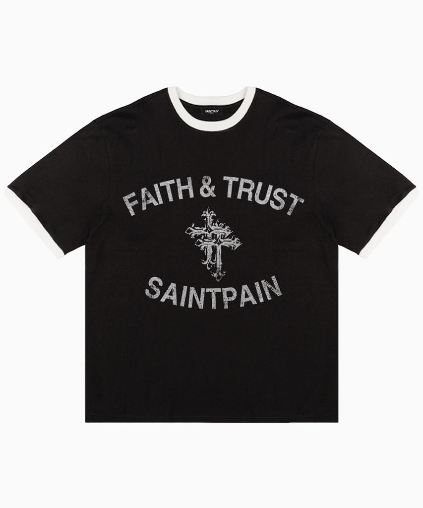 SAINTPAIN Sp Face & Trust Heavyweight Ringer T-Shirt Black