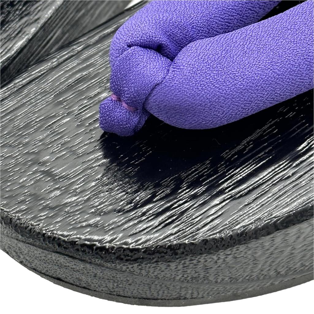 [Eiza] Geta Sandals, Platform, Cosplay, Japanese Clothing, Photo Shoot Prop, Shoes, Thong, Paulownia Wood, Halloween, Event e124 (Black/Purple, 25.0cm