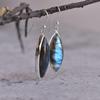 Huge Labradorite Dangle Earrings , Labradorite Jewelry, Long Crystal Dangle , Wedding Gifts , Marquise Handmade Earring, Bridesmaid Earrings