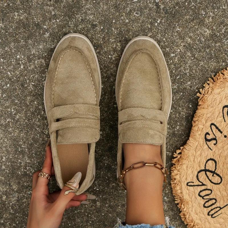 Fashion Women's casual flat loafers with stylish and comfortable muffin bottom