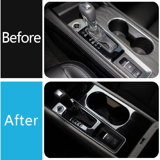 Car Accessories Fit for Nissan Altima 2019 2020 2021 2022 2023 2024 2025 Interior Gear Shift & Box Water Cup Panel Frame Cover Trim (Black Brushed)