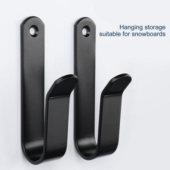 2 Pcs Snowboard Wall Mount Hooks Punching Great Load Bearing Thickened Heavy Duty Anti-slip Bag Hat Plaque Tools Clothes Surfboard Skateboard