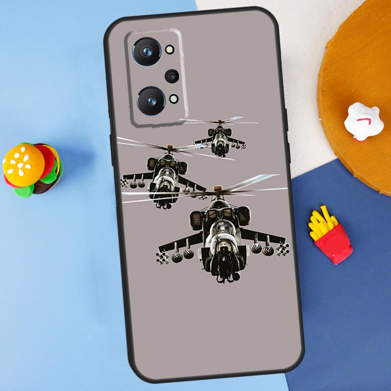 Mil Mi 24 Hind Helicopter For Realme GT 6 6T 5 GT7 Pro C61 C75 C55 C51 C21Y C25S C67 C53 13 12 10 11 14 Pro Plus Case