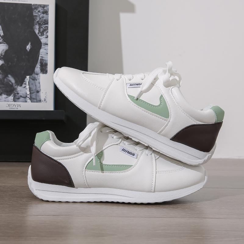 

Fashion New Women s Casual Shoes Lace-up Flat Sole Round Toe Women s Sports Shoes Leisure Outdoor Comfortable Sports Shoes Zapatos Mujer 36 зелёный